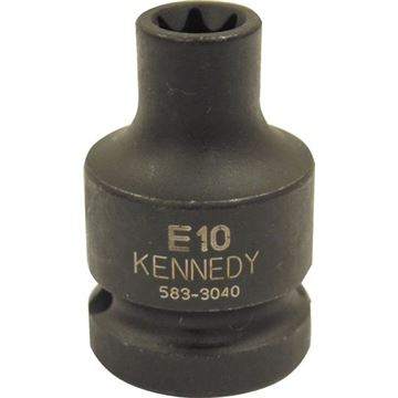 Hlavice průmyslová rázová 1/2" - Bit nástrčný E20 Torx DIN 3129 Kennedy