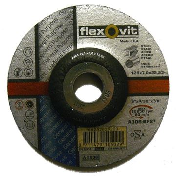 Brusný kotouč na ocel a nerezovou ocel 180x7,0x22,2 mm FLEXOVIT A 30 S-BF27