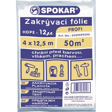 Zakrývací fólie 4x12,5m HDPE-12MY