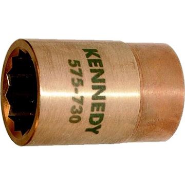 Nástrčná nejiskřivá hlavice 12-hranná 27mm 1/2", délka 43mm Kennedy