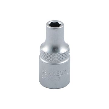 Nástrčný klíč 1/4" krátký 6-hrann 4mm, délka 25mm Kennedy