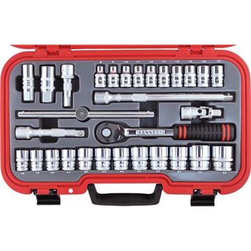 METRIC 30PC KEN-GRIP SOCKET SET 1/2" SQ DR, Kennedy