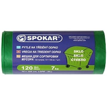 Pytle na tříděný odpad 120L - 7 ks, zelené - na sklo