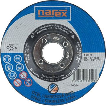 115×6×22.2 A30 BF - Brusný kotouč na ocel vypouklý Narex