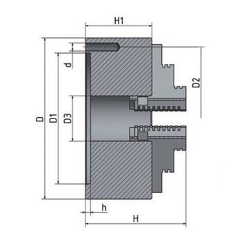 3-čelisťové sklíčidlo s centrickým upínáním O 125 mm