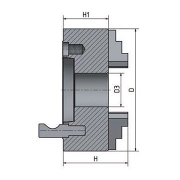 3-čelisťové sklíčidlo s centrickým upínáním o 200 mm Camlock 4