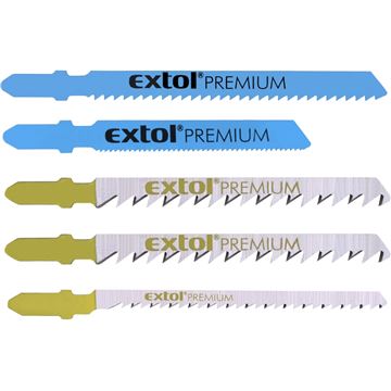 Plátky do přímočaré pily-mix, sada 5ks, Bi-metal, HSS, HCS (8805100) EXTOL PREMIUM