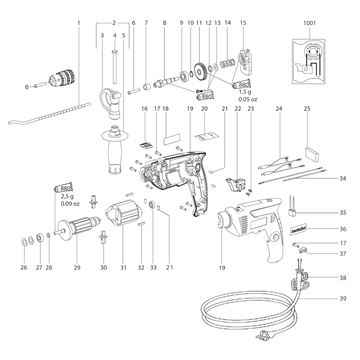 Příklepová vrtačka SB 561 Metabo 01159000