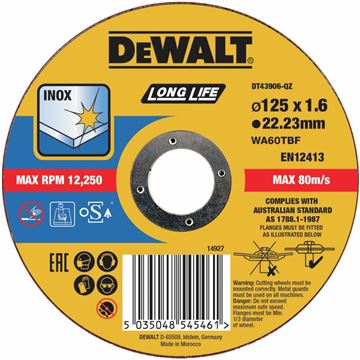 Řezný kotouč rovný 125x1.6x22.2mm Dewalt