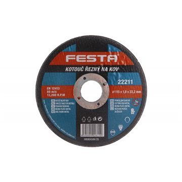 Kotouč řezný FESTA na kov 115x1x22. 2mm Festa 22211