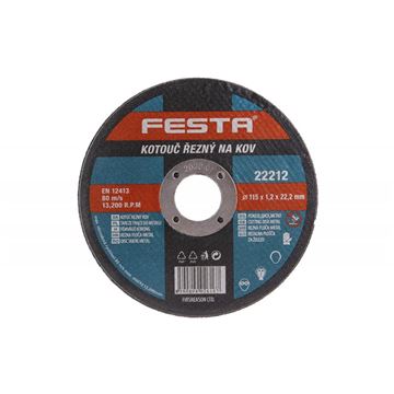 Kotouč řezný kov 115x1.2x22.2 FESTA
