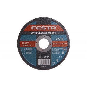 Kotouč řezný FESTA na kov 115x2. 5x22. 2mm Festa 22216