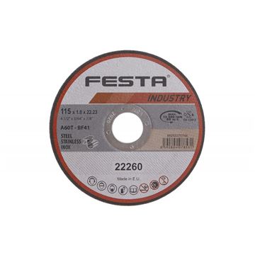 Kotouč řezný FESTA INDUSTRY na kov 115x1x22. 2mm Festa 22260