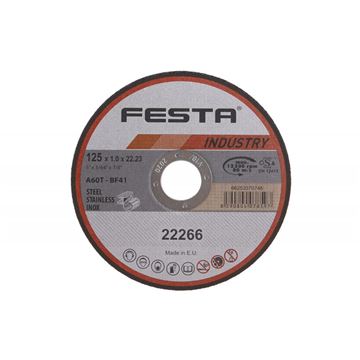 Kotouč řezný FESTA INDUSTRY na kov 125x1x22. 2mm Festa 22266