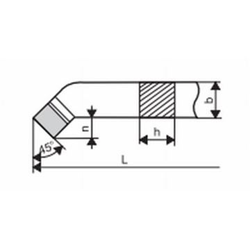 Soustružnický nůž ubírací ohnutý pravý ČSN 3712 12x12 / 100 mm K10 DeNas