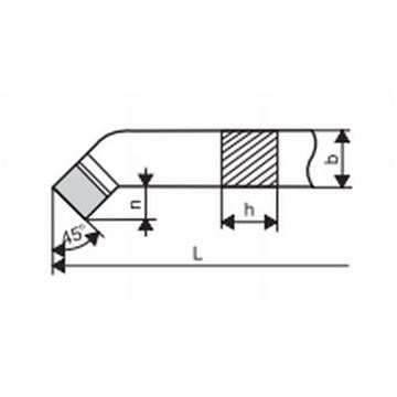 Soustružnický nůž ubírací ohnutý pravý ČSN 3712 16x16 / 110 mm P20 DeNas