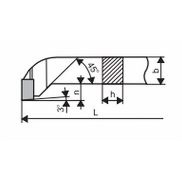 Soustružnický nůž ubírací čelní pravý ČSN 3714 16x16 / 110 mm K10 DeNas