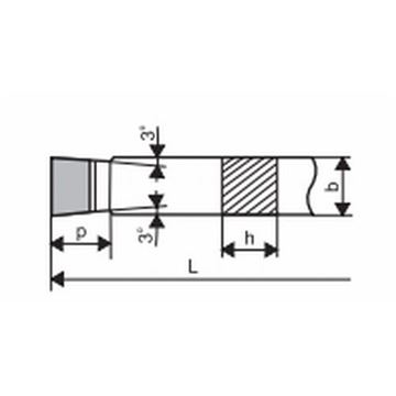 Soustružnický nůž nabírací pravý ČSN 3718 16x16 / 110 mm K10 DeNas