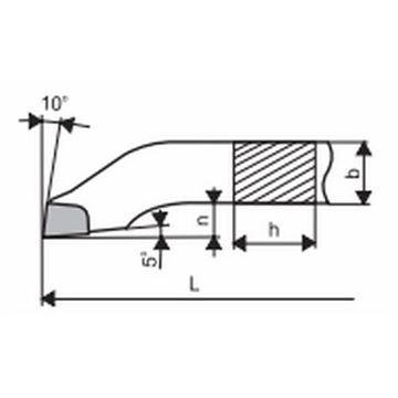 Soustružnický nůž rohový pravý ČSN 3722 16x10 / 110 mm P30 DeNas