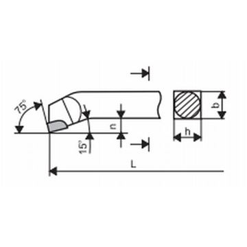 Soustružnický nůž vnitřní ubírací pravý ČSN 3724 12x12 / 180 mm K10 DeNas