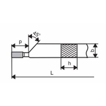 Soustružnický nůž zapichovací pravý ČSN 3730 12x8 / 100 mm K10 DeNas