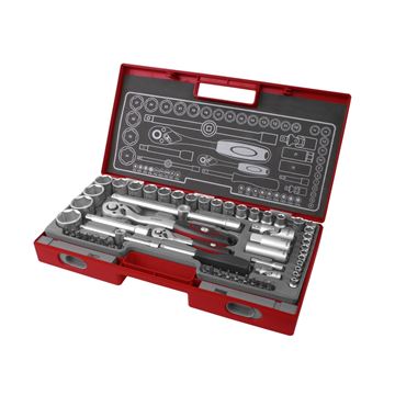 Hlavice nástrčné, sada 60ks, 1/4", 1/2" (4700011) FORTUM