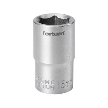 Hlavice nástrčná 1/2", 15mm, L 38mm (4700415) FORTUM