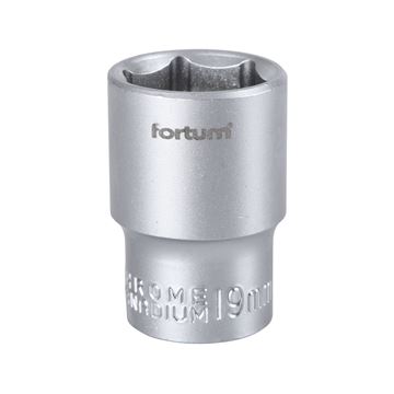 Hlavice nástrčná 1/2", 19mm, L 38mm (4700419) FORTUM