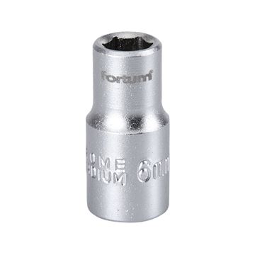 Hlavice nástrčná 1/4", 6mm, L 25mm (4701406) FORTUM