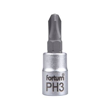 Hlavice zástrčná 1/4" hrot křížový, PH 3, L 37mm (4701813) FORTUM