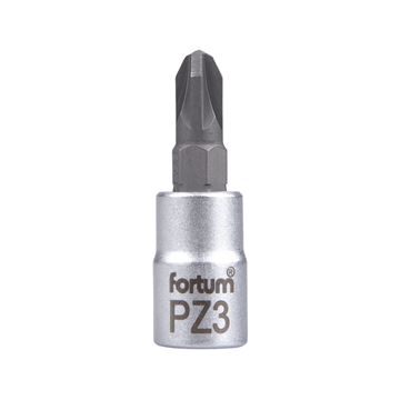 Hlavice zástrčná 1/4" hrot pozidriv, PZ 3, L 37mm (4701823) FORTUM