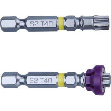 Hroty sada 2ks TORX s magnetickým kloboučkem, T 40x50mm, S2 (4741489) FORTUM