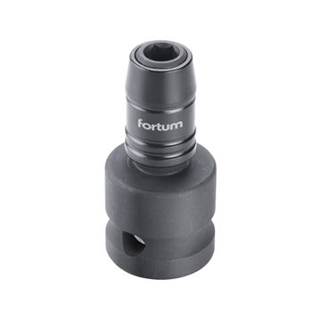 Adaptér rázový 1/2" čtyřhran na hroty 1/4", Quick-Lock, CrMoV (4790002) FORTUM