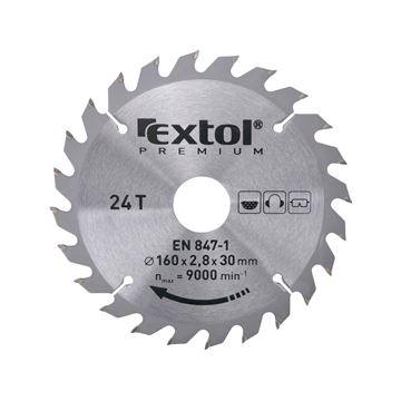 Kotouč pilový s SK plátky, O 160x2,6x30mm, 24T (8803214) EXTOL PREMIUM