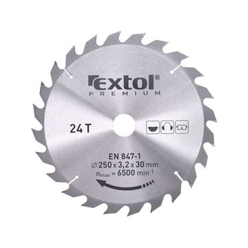 Kotouč pilový s SK plátky, O 250x3,0x30mm, 24T (8803240) EXTOL PREMIUM