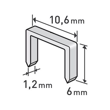 Spony, balení 1000ks, 6mm, 10,6x0,52x1,2mm (8852201) EXTOL PREMIUM