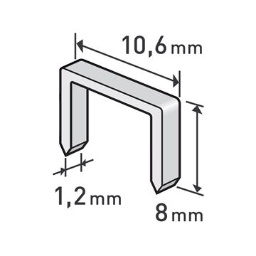 Spony, balení 1000ks, 8mm, 10,6x0,52x1,2mm (8852202) EXTOL PREMIUM