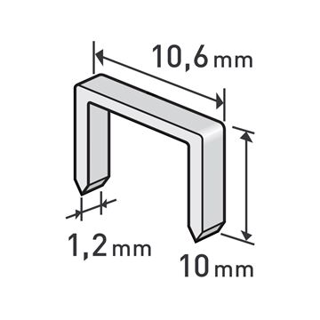 Spony, balení 1000ks, 10mm, 10,6x0,52x1,2mm (8852203) EXTOL PREMIUM