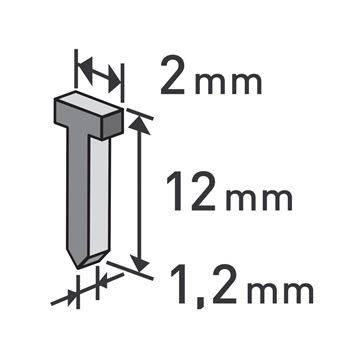 Hřebíky, balení 1000ks, 12mm, 2,0x0,52x1,2mm (8852404) EXTOL PREMIUM