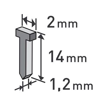 Hřebíky, balení 1000ks, 14mm, 2,0x0,52x1,2mm (8852405) EXTOL PREMIUM