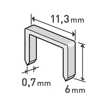 Spony, balení 1000ks, 6mm, 11,3x0,52x0,70mm (8852501) EXTOL PREMIUM