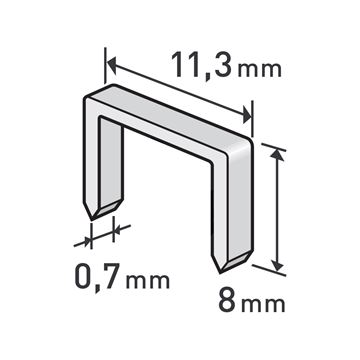 Spony, balení 1000ks, 8mm, 11,3x0,52x0,70mm (8852502) EXTOL PREMIUM