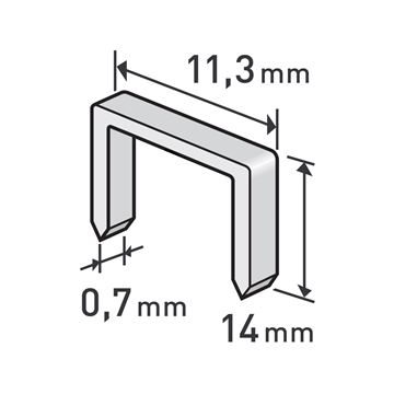 Spony, balení 1000ks, 14mm, 11,3x0,52x0,70mm (8852505) EXTOL PREMIUM