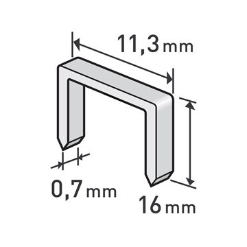 Spony, balení 1000ks, 16mm, 11,3x0,52x0,70mm (8852506) EXTOL PREMIUM