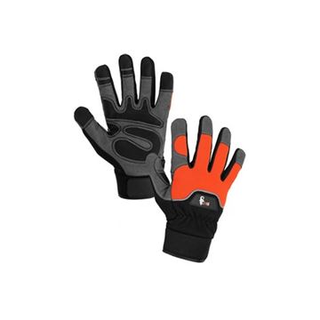 Rukavice PUNO, kombinované, oranžovo-černé (3220-016-210-00) Canis Safety