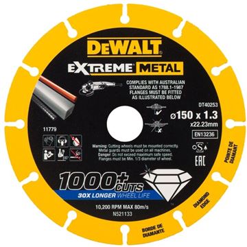 Diamtový kotouč EXTREME METAL 150 x 1,3 mm DeWalt DT40253-QZ