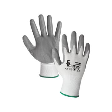 Povrstvené rukavice ABRAK, bílo-šedé (3410-001-109-00) Canis Safety