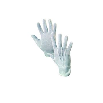 Textilní rukavice MAWA, s PVC terčíky, bílé, vel.6-10