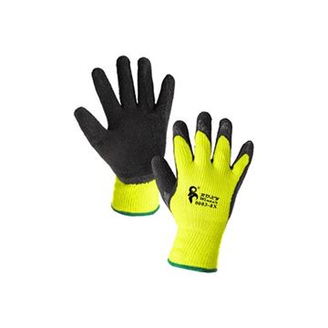 Rukavice CXS ROXY WINTER, zimní, máčené v latexu, černo-žluté, vel.7-10