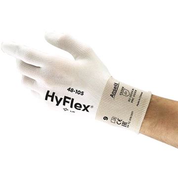 Povrstvené rukavice ANSELL HYFLEX 48-105, bílé, vel. 10 (3440-005-100-10) Canis Safety